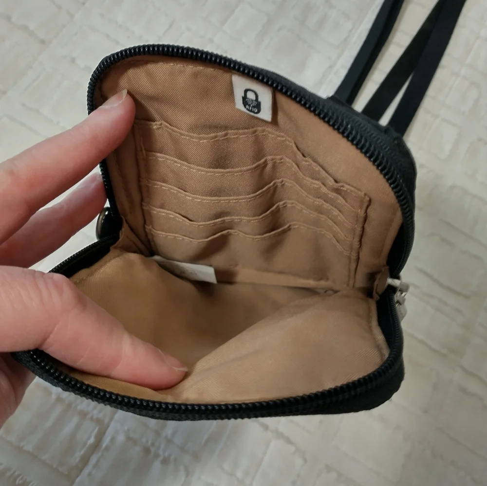 Baggallini Black Take Two Bryant Crossbody with Adjustable Strap, RFID-protected